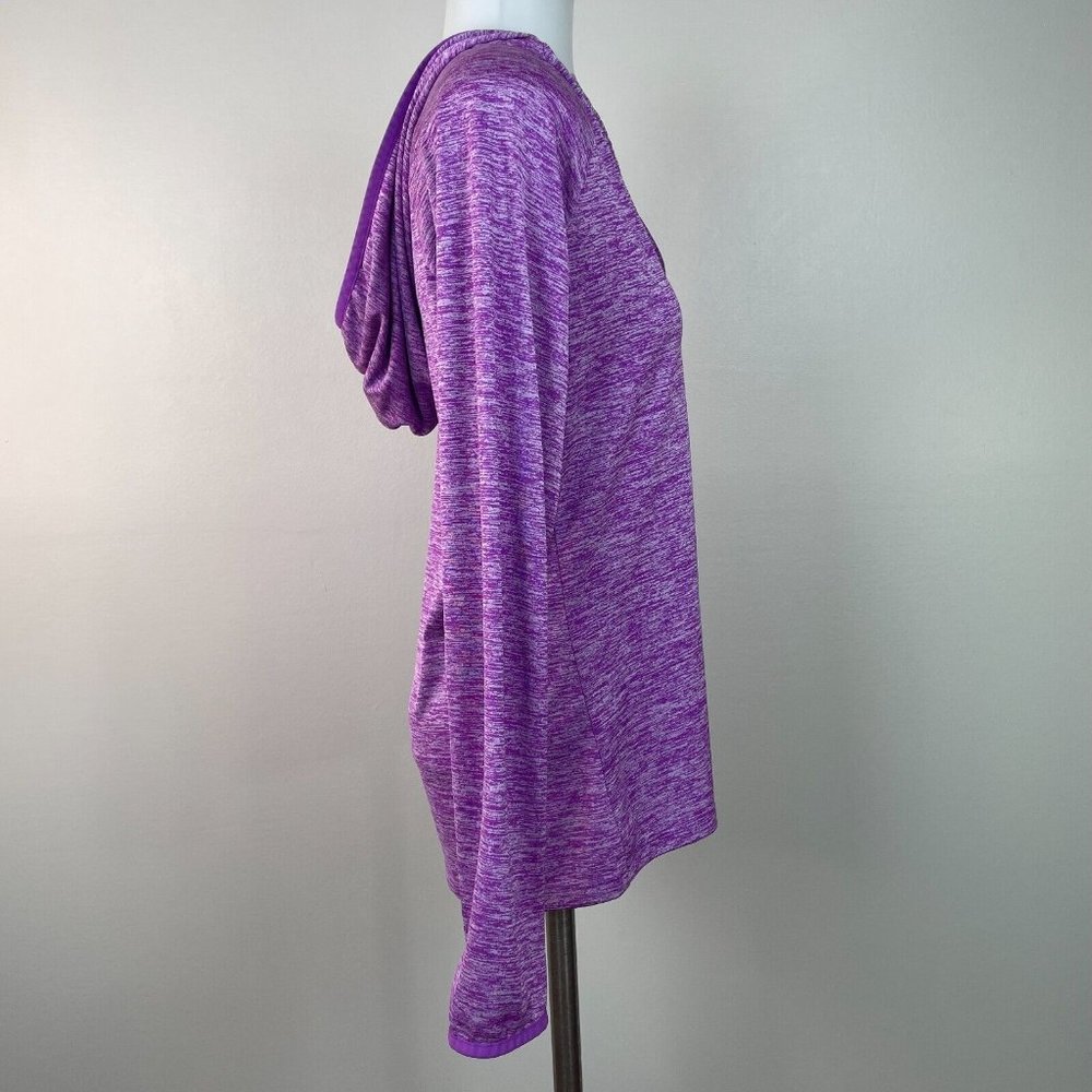 Under Armour Top Small Purple Hooded Loose Fit Long Sleeve Gym T-Shirt Women's - Picture 6 of 11